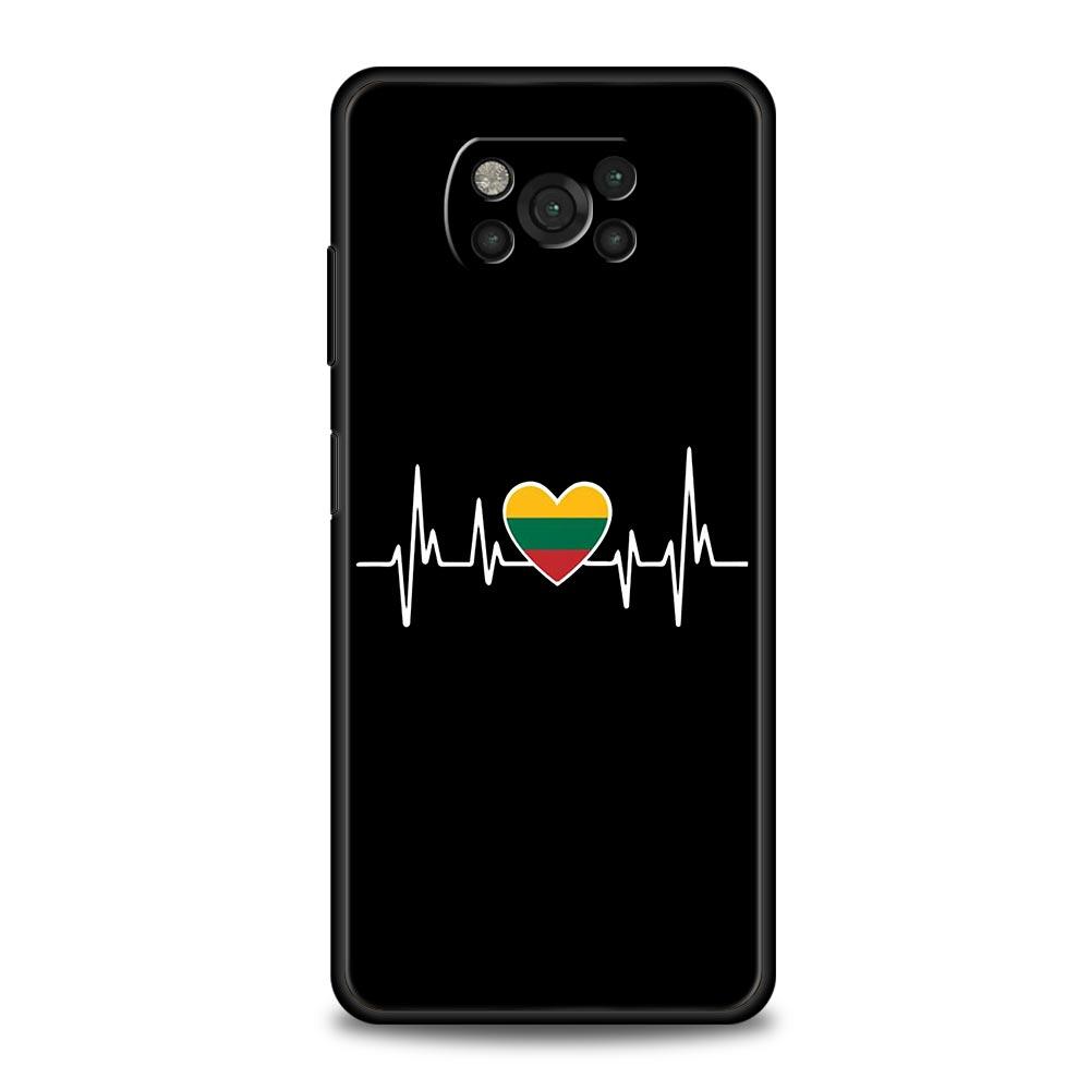 Flag of Lithuania Flag Phone Case For For Xiaomi Poco X6 X5 Pro X4 X3 NFC F5 Pro F4 F3 GT M5 M4 Pro 5G M3 C51 C50 C55 Soft Cover