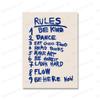 Retro Modern Rules Quote Trendy Guest Check Gift Wall Art Canvas Painting Posters Abstract Print For Living Dorm Room Home Decor No Frame