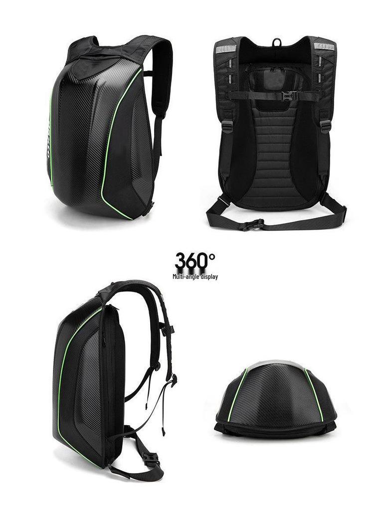 Motorcycle Helmet Backpack, Waterproof Hard Shell Riding Bag, KTM Style