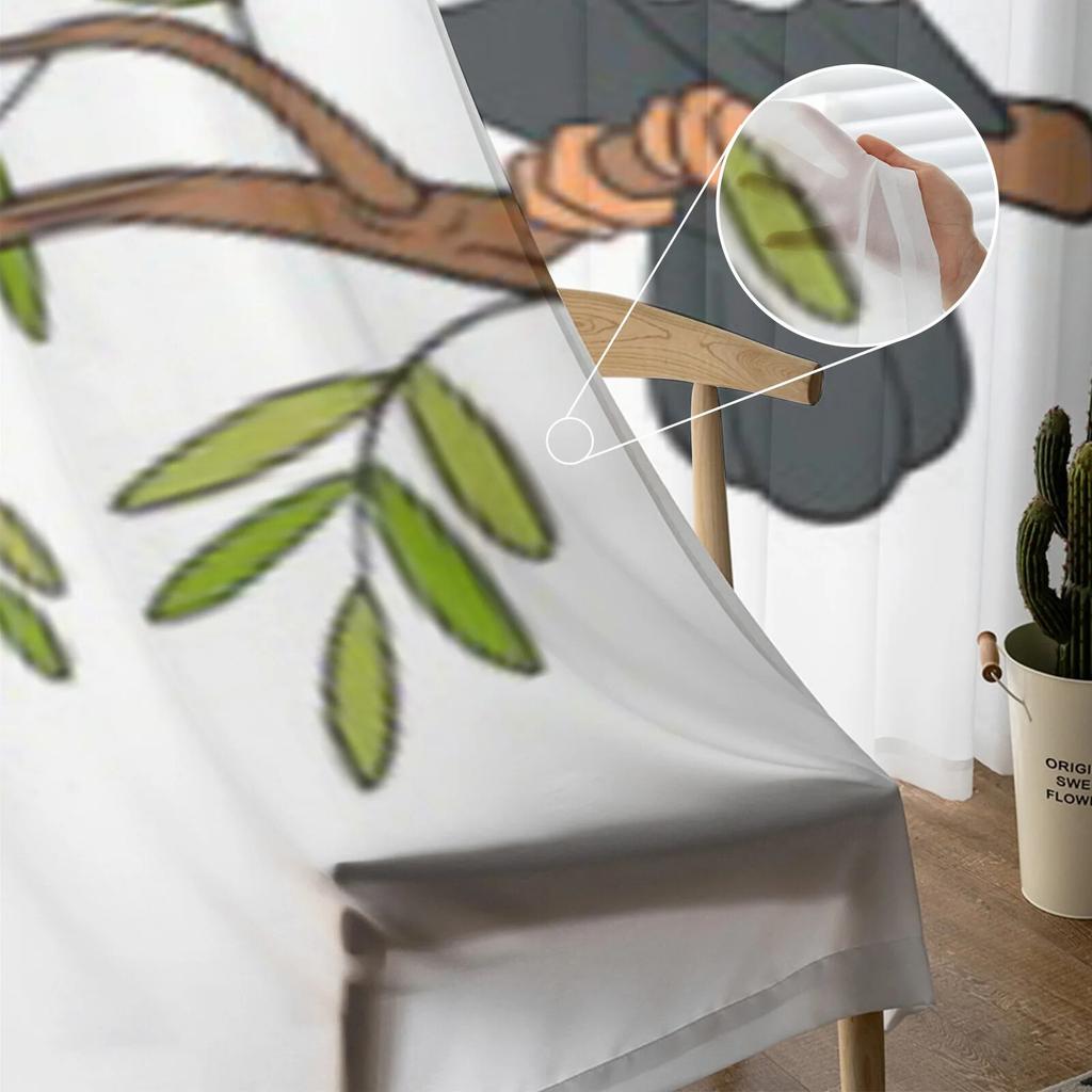 Cute Toucan Sits On The Tree Tulle Curtain For Living Room Sheer Valance Curtain For Kitchen Bedroom Window Drapes