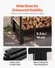 Firewood Rack with Waterproof Cover, 1.22m Outdoor Firewood Holder, 1/4 Cord Storage Metal Log Holder, 400lb Max Weight Capacity, Top Covered,