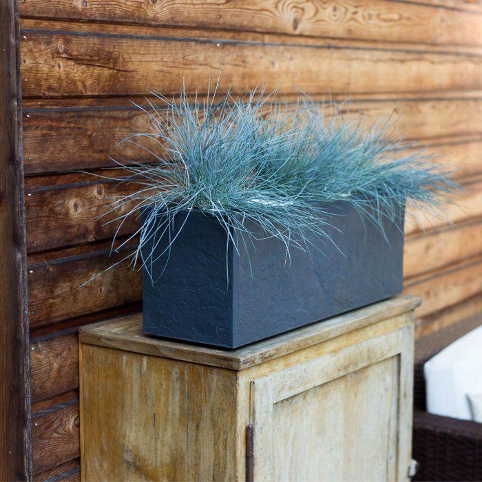 Window Box - EDA - Volcania Up - 25 L - Indoor/Outdoor - Stone Effect - 59 X 19.5 X 22.8 Cm - Anthracite Grey