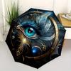 Eagle Eye Feathered Artwork Circular Wall DecorUmbrella, Portable 3-Fold Umbrella for Men & Women,Christmas Gift ES215