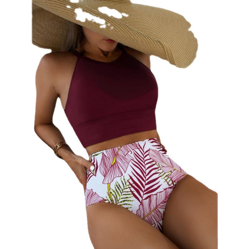 2024 Sexy Print High-Waisted Split Bikini Swimwear for Women