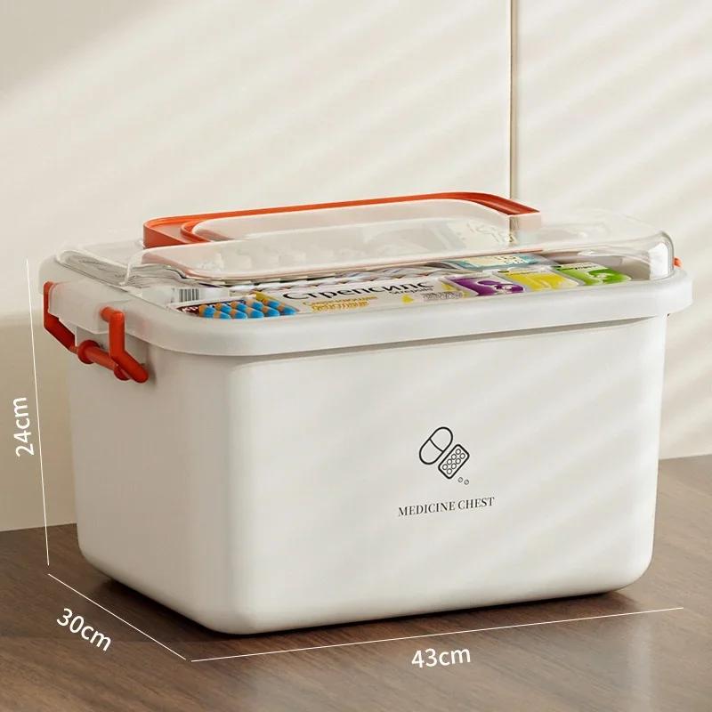 Multi-layer Portable Medical Storage Case - Large Capacity Home First Aid Kit Family Emergency Medicine Box for Drug Organizing