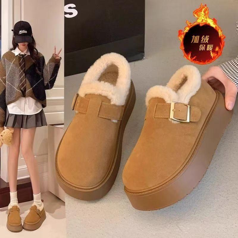 

Design Daily Snow Boots Feeling Hairy Thickened Cute Platform Niche Cotton Shoes Birkenstocks 40 верблюд