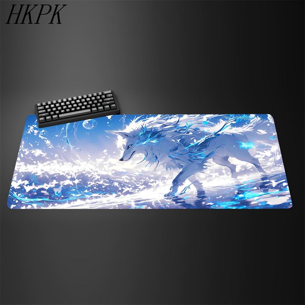 Large Cute Anime Pink Fox Desk Mat Mouse Pad Gaming Gamer Speed Table Mat Office Accessories Keyboard Laptop NonSlip Mousepad