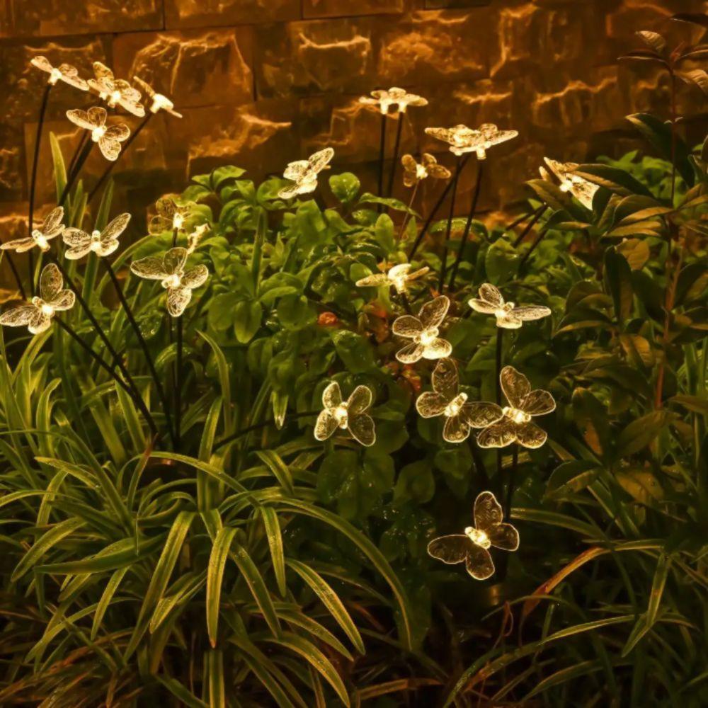 6 LED Solar Butterfly Lights Waterproof Garden Solar Lights Landscape LED Butterfly Lights Pathway