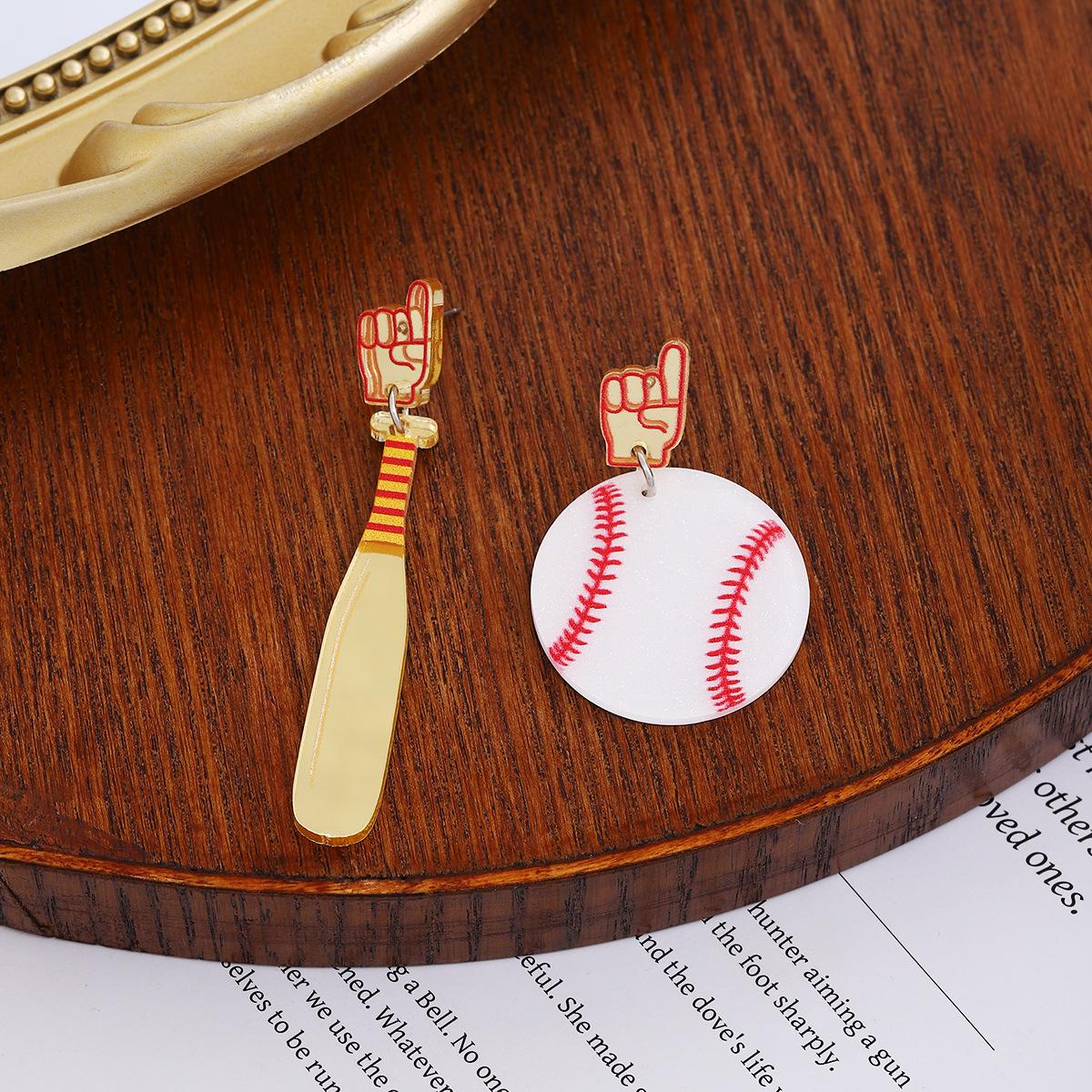 Chic Sports-Inspired Acrylic Earrings: Luxurious High-End Style