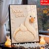 Creative Pearl Art on Stretched Frame Swan Duck Bird Pattern DIY Sparkling Bead Canvas Relaxing Handmade Craft Gift