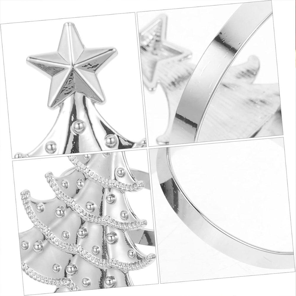 5Pcs Christmas Napkin Rings Set Xmas Tree Ornaments Creative Napkin Buckle Christmas Banquet Home Kitchen Dinner Table Decor