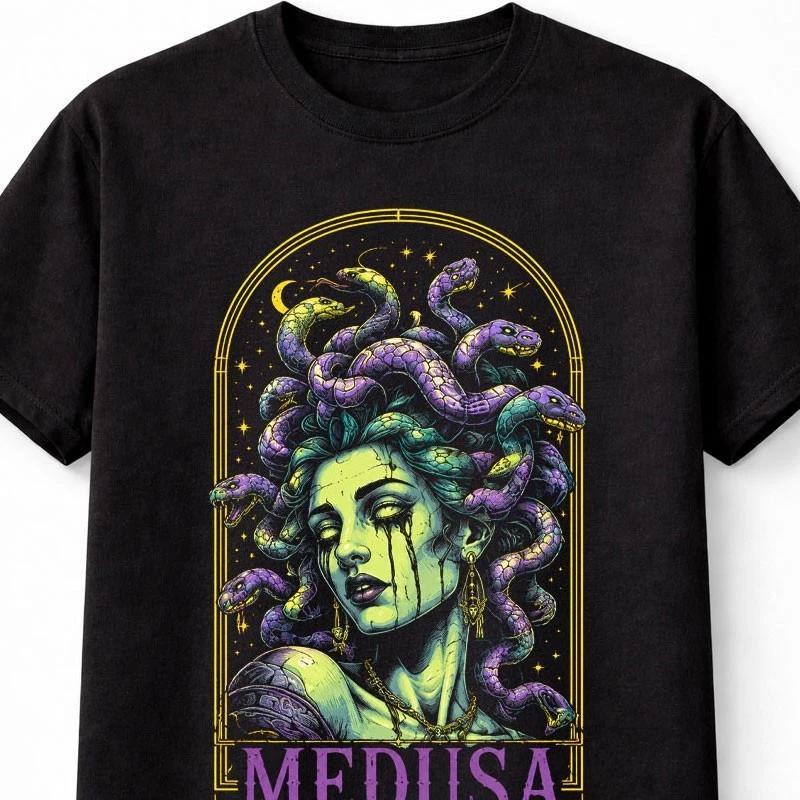Medusa Gorgon Greek Mythology Snake Queen Gothic Horror Unisex TShirt S