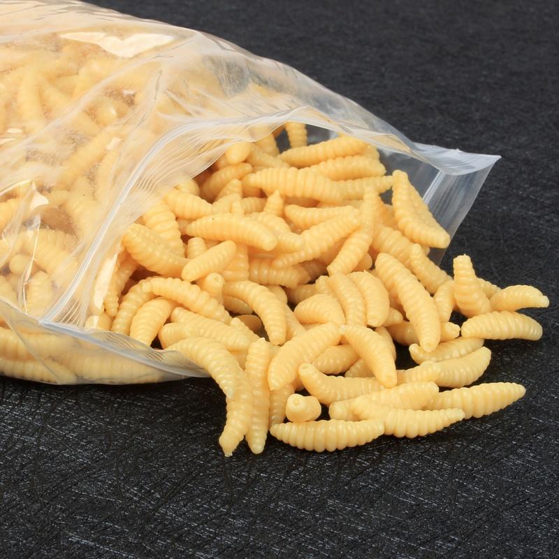 

Rubber Maggot Bait Set - Multi-purpose bait suitable for bass, trout, black bass, and bluegill, ideal for freshwater fishing 50pcs жовтий