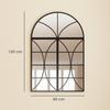 Arched Wall Mirror Set of 3, Window-Shaped, Tempered Glass, 80 x 120 cm, Black