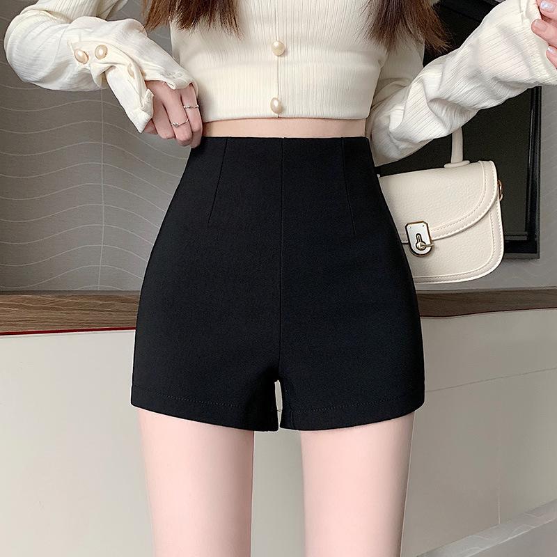 

Женские белые облегающие летние шорты 2025 года - небольшие эластичные повседневные шорты в стиле горячей девушки 4XL чёрный