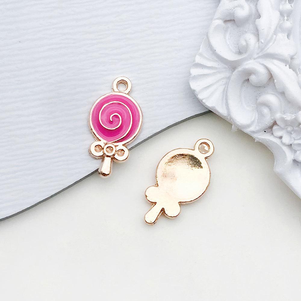 1pcs Rose Red Oil Drop Pendant Through The Alloy Earrings Diy Handmade Homemade Accessories Materials Multiple Styles