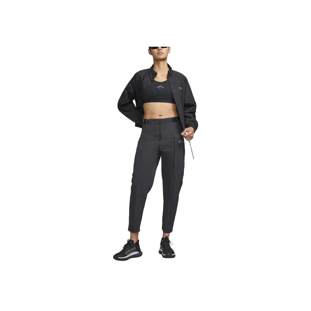 Nike Solid Comfortable Mid Waist Cargo Knit Sports Pants Women Pants Black FV6372-010