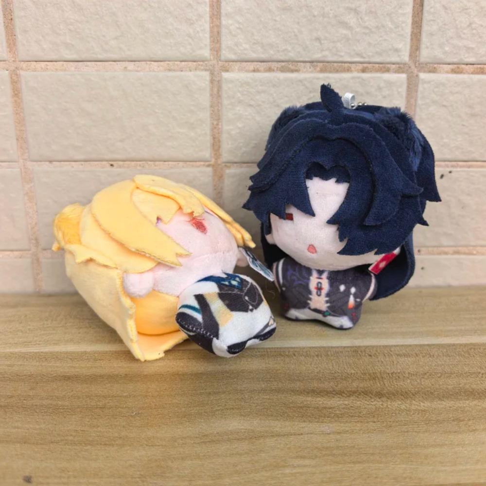10cm Big Head Cute Honkai Star Rail Smile Aventurine and Blade Cartoon Plush Toys Anime Game Character Plushie Doll Bag Keychain