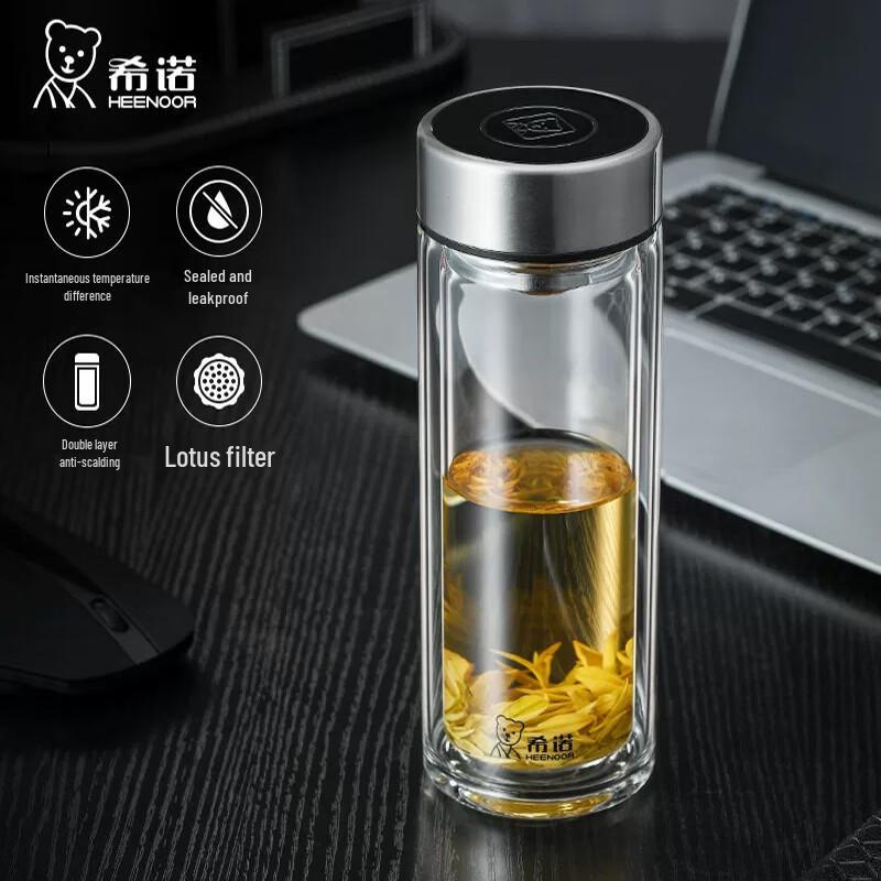 Xinuo XN-6593 Double-Layer Borosilicate Glass Insulated Tea Cup