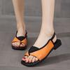 Leopard Print Flat Sandals For Women Summer Fashion With Elastic Strap For Casual Wear