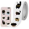 500pcs/roll Cartoon Black Cat Stickers Funny Black Kitten Laptop Stickers Cat Decals For Scrapbooking Journal Envelope Sealing