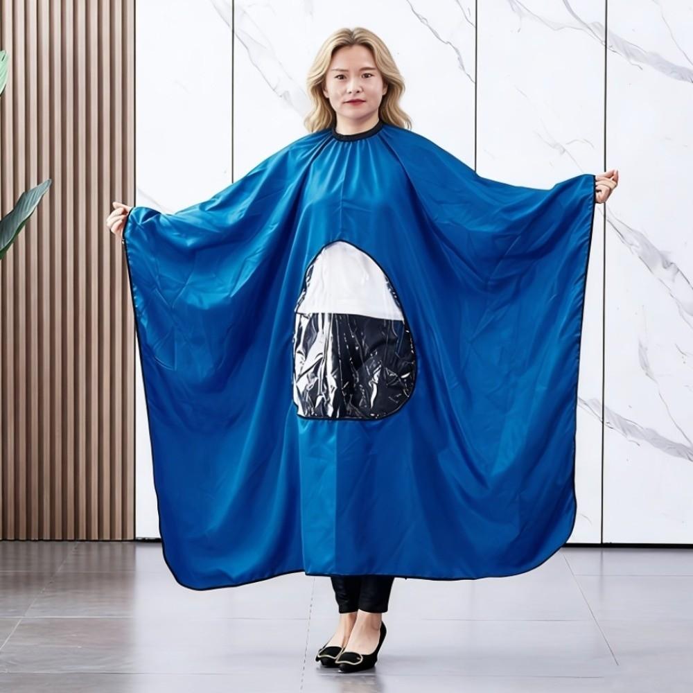 Adjustable Buckle Straps Transparent Window Visible Apron Hairdressing Gown Cape Home Use