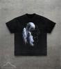 Dark Angel Grafik-T-Shirt, Vintage Style Y2K Cybersigilismus T-Shirt für Damen Herren, Goth Alt Grunge Kleidung, Unisex Alltags