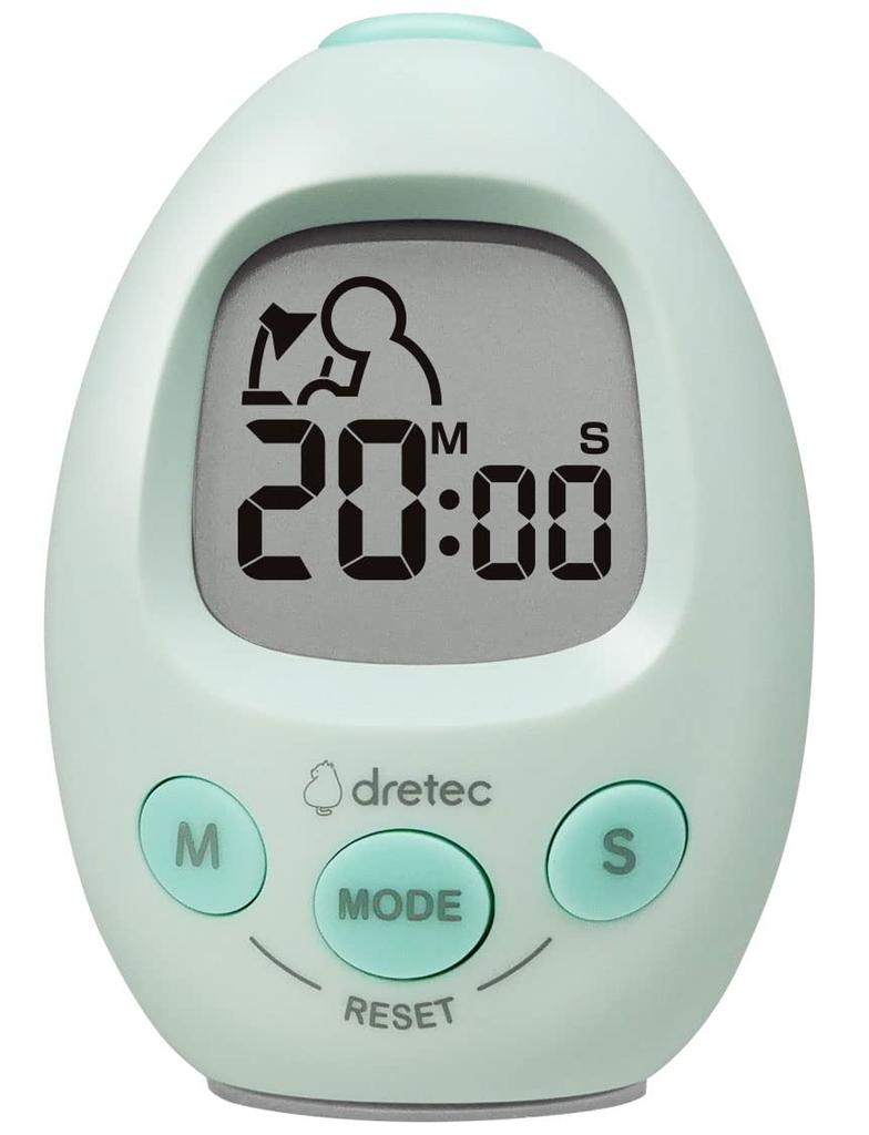 Dretec Study Egg Interval Timer for and Light Green Studying, Repeating, Sports, Training, Silent, Notifications, T-601