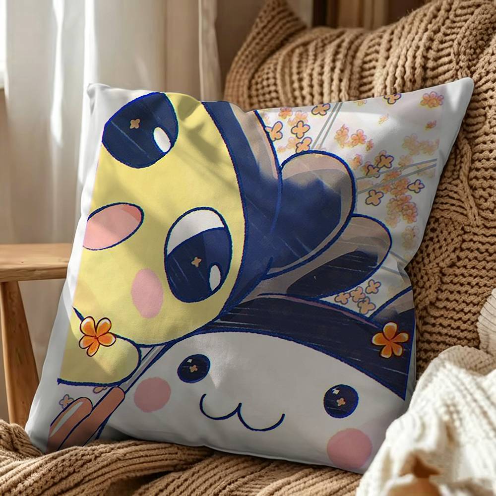 Cute Tamagotchi Kuchipatchi Square Pillow Case Multi Sizes For Car Home Bedroom Decor Custom Valentine Gifts