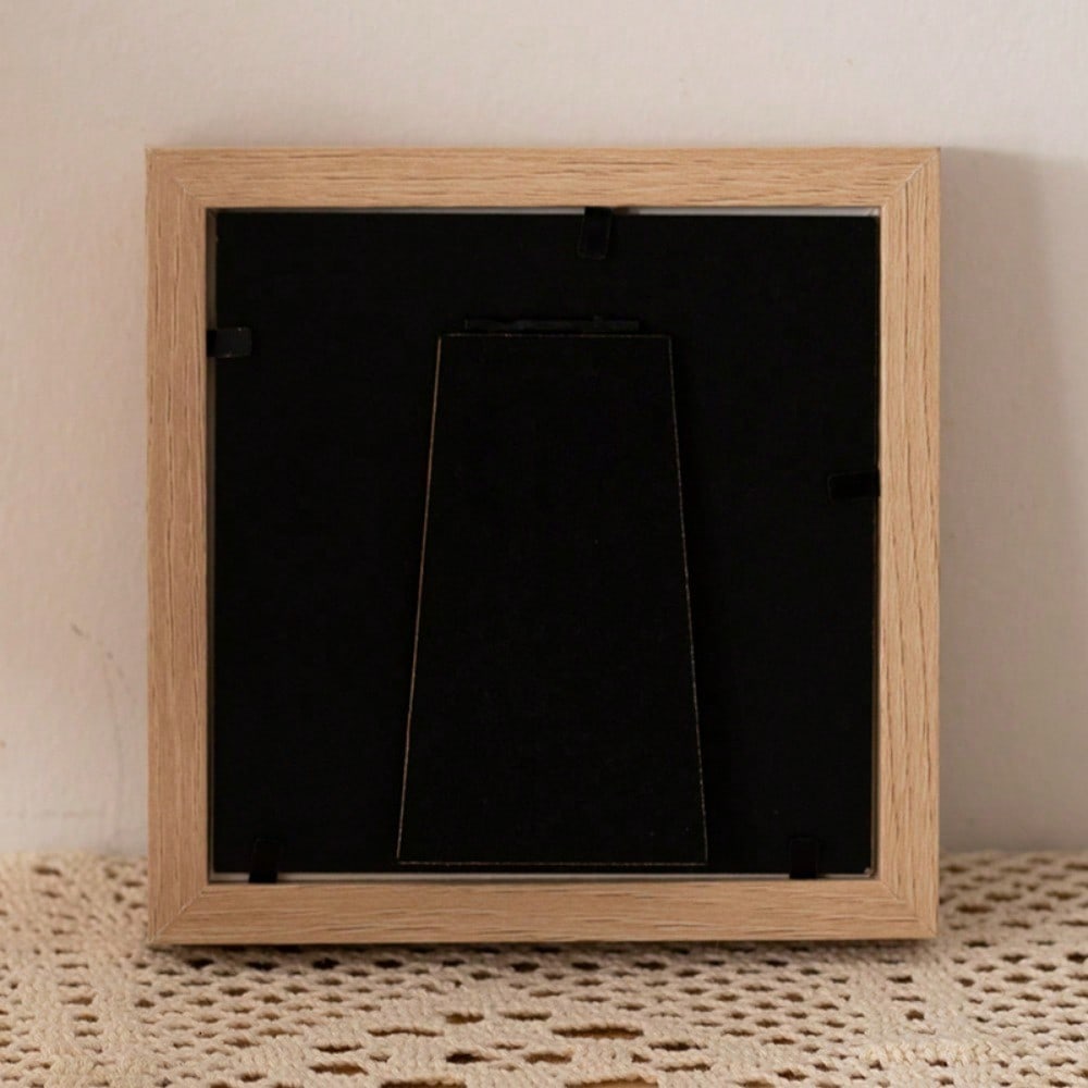 4-Inch Wooden DIY Hollow Square Photo Frame, Tabletop Picture Frame For Crafts Or Embroidery Gifts Birthday Graduation