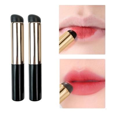 Pennello per labbra portatile in silicone con copertura, pennello per rossetto opaco con riflessi per rossetto gelatinoso