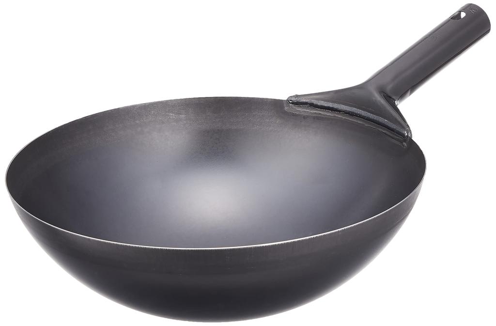 Endo Shoji TKG Wok Peking Pot 30cm Same Pattern One Hand X Depth 100mm 1200g Iron Classic Chinese Food Ideal for Frying All At Once Over High Heat