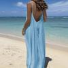 2026 Women's Spaghetti Strap Backless Loose Long Dress