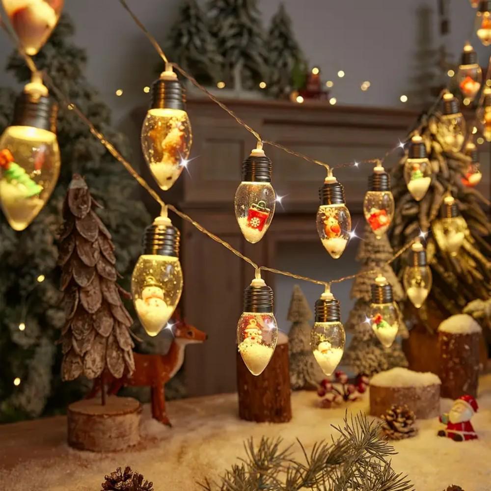 2025 Santa Claus LED String Lights: Indoor Decorative Christmas Atmosphere for Bedroom & Living Room
