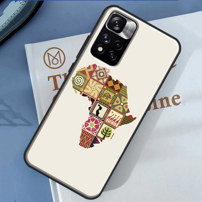 Afrika Karte Geografie Bemalte Hülle Für Xiaomi Redmi Note 14 13 11 9 10 12 Pro 9S 10S 11S 12S Redmi 10C 12C 13C 14C Abdeckung