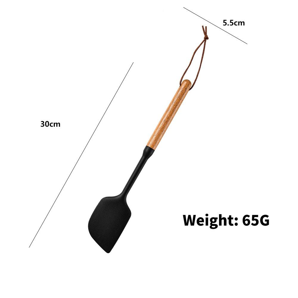 2025 New Silicone Kitchenware Non-Stick Cookware Kitchen Utensils Set Spatula Shovel Egg Beaters Wooden Handle Cooking Tool Set