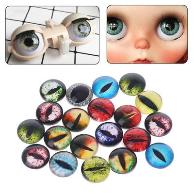 4Pairs 12mm Iris Oval Hollow Plastic Doll Fake Eyes Eyeballs Halloween Props