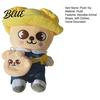 Stuffed Animal Doll Cartoon Plush Toy with Removable Clothes Backpack Pig Fox Chick Wolf Bear Cat Rabbit Dog Plushie Band Fans Gift
