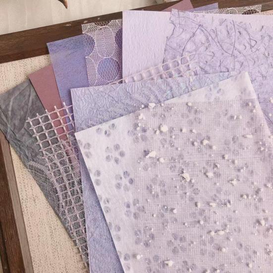 10Pcs/Set Handbook Papers Fadeless Anti-Break Cuttable Folding Easy to Paste Marbling Pattern A5 Handbook Collage Papers for School