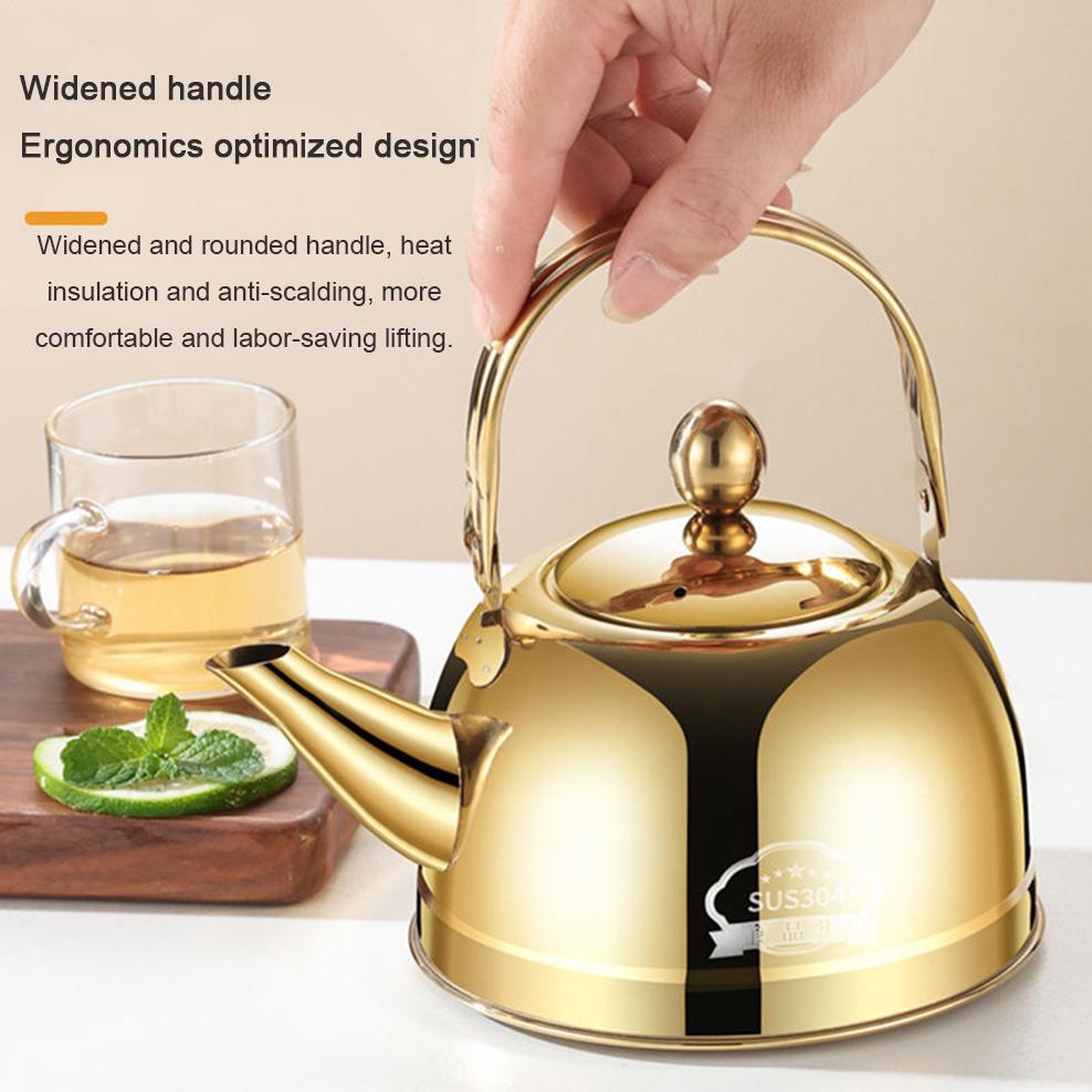 1.8L/2.4L 304 Edelstahl Teekanne mit Filter Große Kapazität Wasserkessel für Restaurant Hotel Zuhause Kochende Teekanne