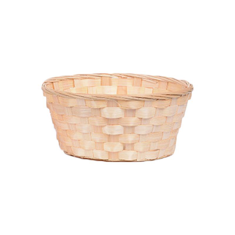 Bamboo Woven Bread Basket Snacks Container Food Display Basketry Kitchen Fruit Vegetables Egg Storage Tray Wicker Basket