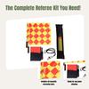 Soccer Referee Flags Kit Accessories Set Whistle Sponge Handle Notebook