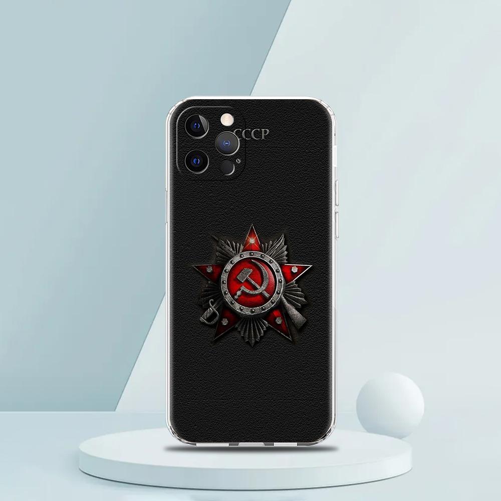 

Vintage USSR CCCP Transparent Silicone Phone Case For iPhone 16 15 14 13 12 11 Pro Max XR 8 7 Plus XS Max Luxury Coque Funda Bag iPhone 16 Pro