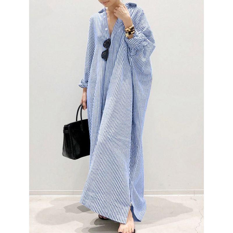 

Casual Temperament Comment Women Long Dress Casual Elegant Female Dress BLACK L
