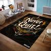 Never Quit Inspirational Typography Design Non-slip Rug Suitable for Living Room and Bedroom Sofas