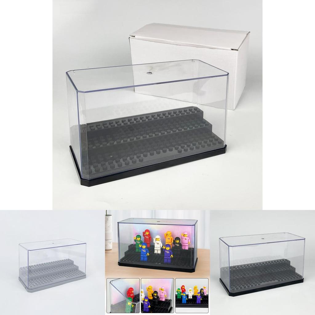 Building Block Display Case With Acrylic Transparent Dustproof Cover For Storage And Diy Projects
