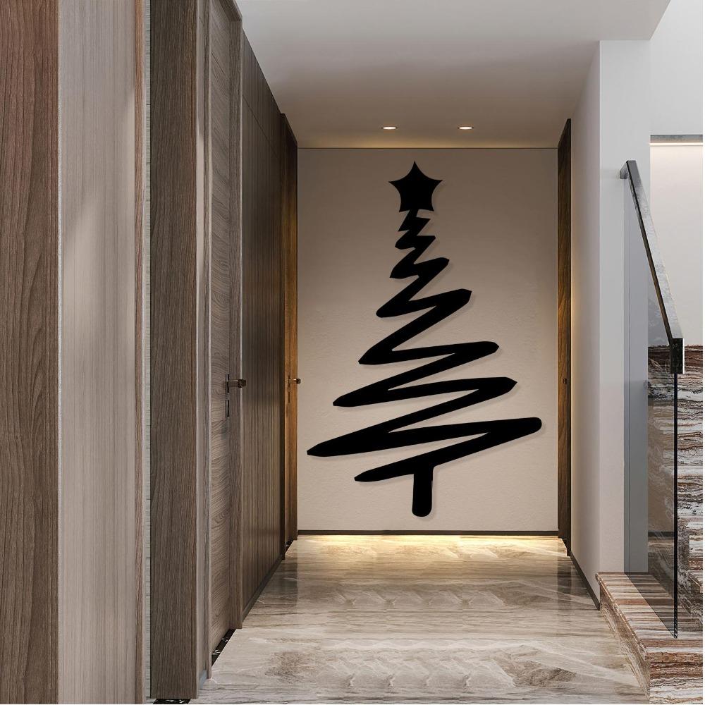 Vintage Metal Christmas Tree Wall Art Flat Retro Holiday Home Decor