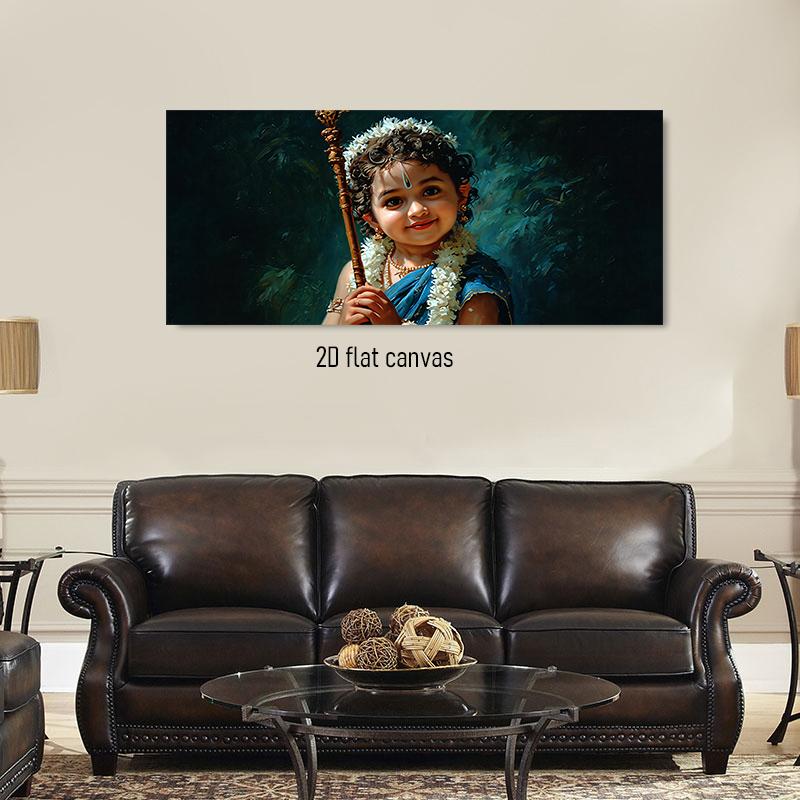 

1pcs Indian traditional style children s decorative paintings hand drawn art home wall decoration living room bedroom entrance c (as the picture,50x100cm No Frame)