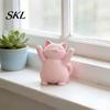 Mechanical Balance Ornaments 3D Printed Pink Hugging Cat Figurine, Adorable Sitting Kitten Statue with Raised Paws, Narrative Space Decor Kawaii Desk