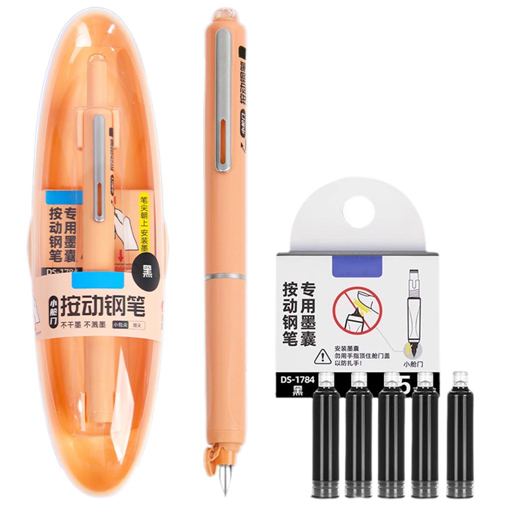 Retractable Fountain Pen Fine Nib Set With Refillable Ink Cartridges,Practice Calligraphy Writing Pen For School Office